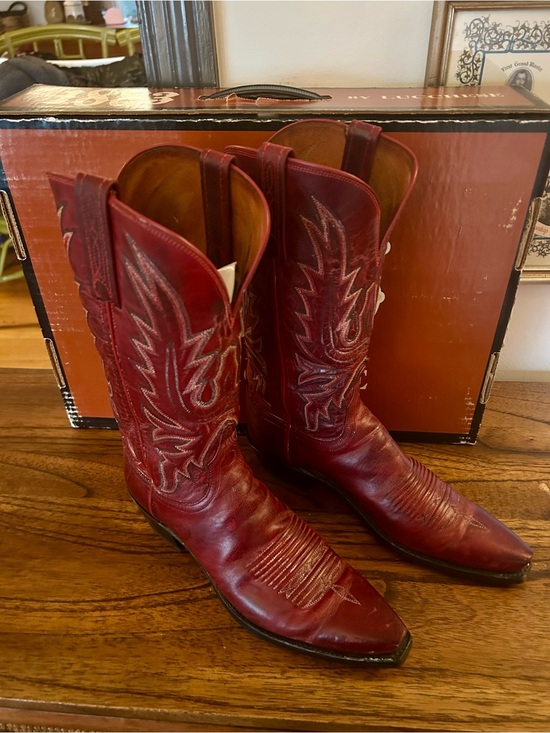 Lucchese Shoes - Lucchese 1883 Limited Edition Women's Cherry Red Leather Western Cowboy Boots